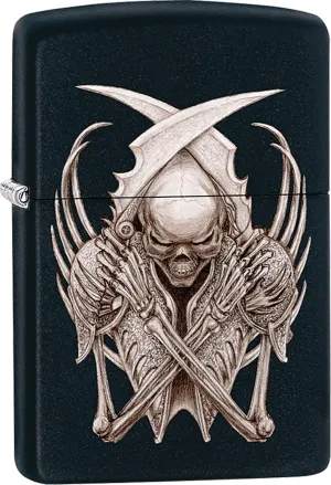 Zippo Lighter - Gladiator Skeleton Black Matte Windproof Lighter #Z291