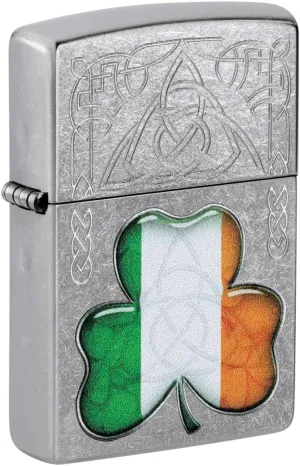 Zippo Lighter: Ireland Flag and Symbols - Street Chrome 81406