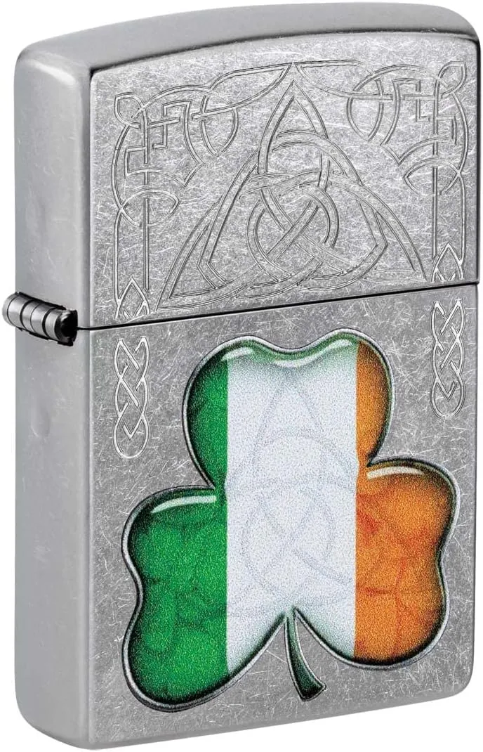 Zippo Lighter: Ireland Flag and Symbols - Street Chrome 81406