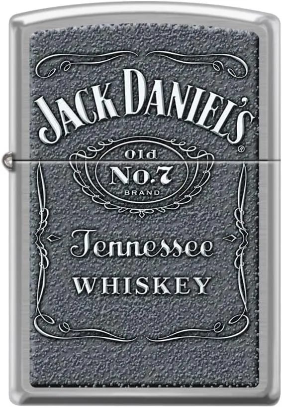 Zippo Lighter- Jack Daniels Brushed Chrome Windproof Lighter #Z231