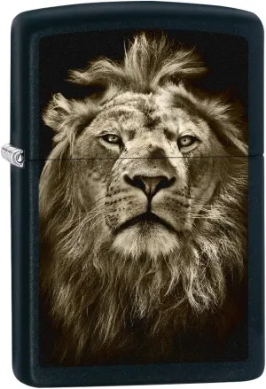 Zippo Lighter: Lion Eyes - Black Matte 76152