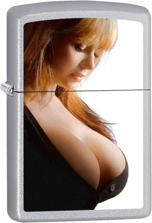 Zippo Lighter: New and Improved - Satin Chrome 76017