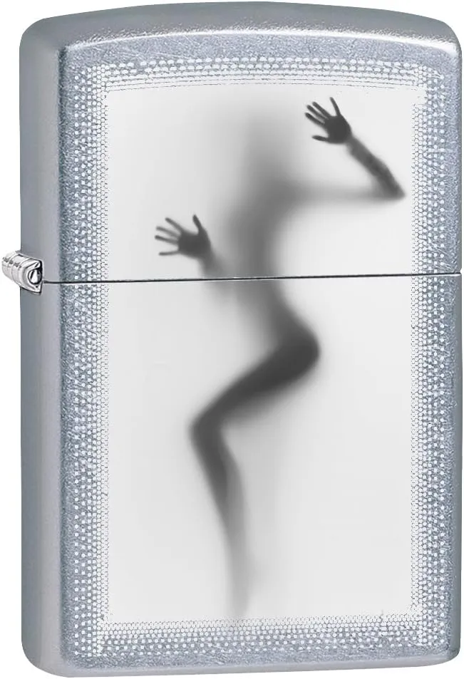Zippo Lighter: Nude Girl Against The Glass - Street Chrome 78165