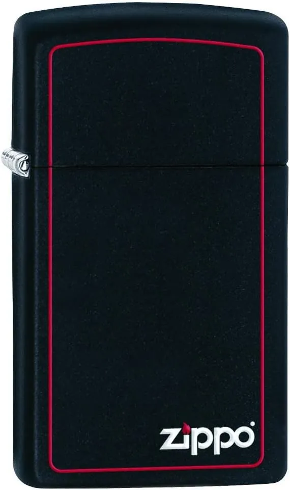 Zippo Lighter - Personalized Customize Message Engrave on Slim Size Windproof Lighter (Red Line #1618ZB)