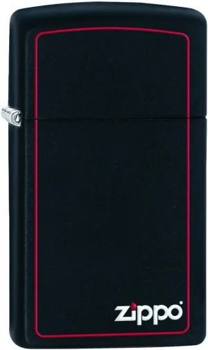 Zippo Lighter - Personalized Customize Message Engrave on Slim Size Windproof Lighter (Red Line #1618ZB)