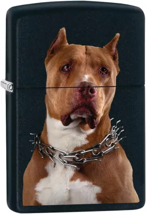 Zippo Lighter- Pit Bull Dog Black Matte Windproof Lighter #Z5100