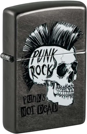 Zippo Lighter: Punk Rock Skull - Gray Dusk 48655