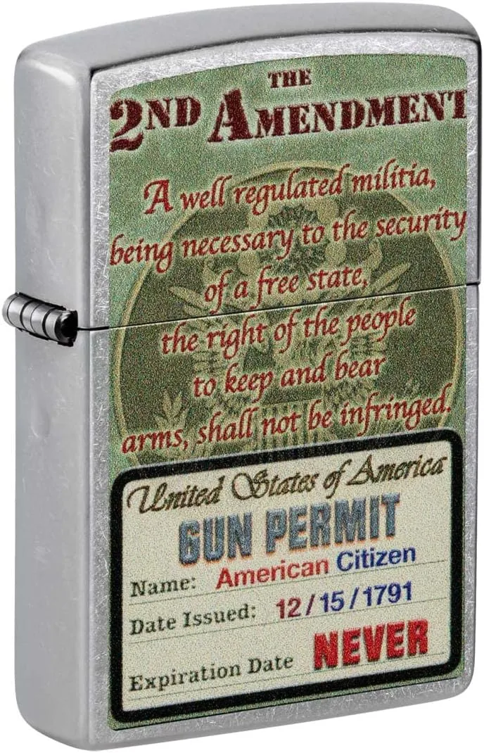 Zippo Lighter: Second Amendment Rights - Street Chrome 81403