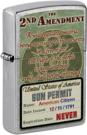 Zippo Lighter: Second Amendment Rights - Street Chrome 81403