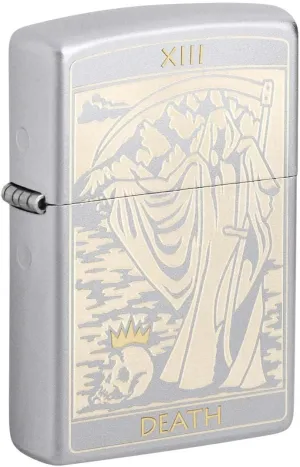 Zippo Lighter: Tarot Card 13 Death, Engraved - Satin Chrome 81383