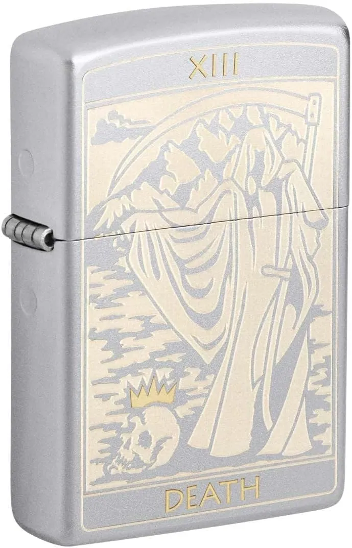 Zippo Lighter: Tarot Card 13 Death, Engraved - Satin Chrome 81383