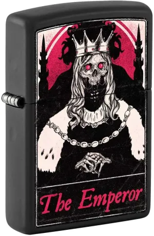 Zippo Lighter: Tarot Card 4, The Emperor - Black Matte 81365