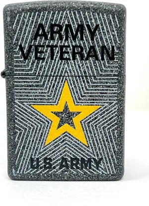Zippo Lighter- U.S. Army USA Veterans Iron Stone Windproof Lighter #Z5073