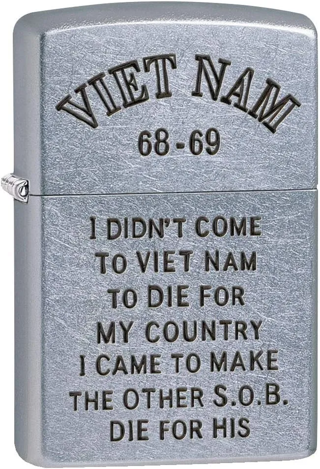 Zippo Lighter: Vietnam Trench Art, Country - Street Chrome 80784