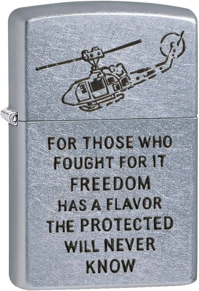 Zippo Lighter: Vietnam Trench Art, Freedom - Street Chrome 80785