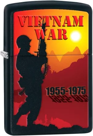 Zippo Lighter- Vietnam War Soldier Black Matte Windproof Lighter #Z5104