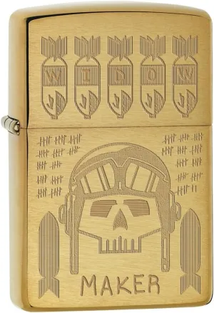 Zippo Lighter: Widow Maker, Trench Art - Brushed Brass 77385