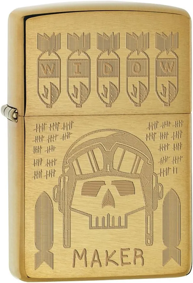 Zippo Lighter: Widow Maker, Trench Art - Brushed Brass 77385