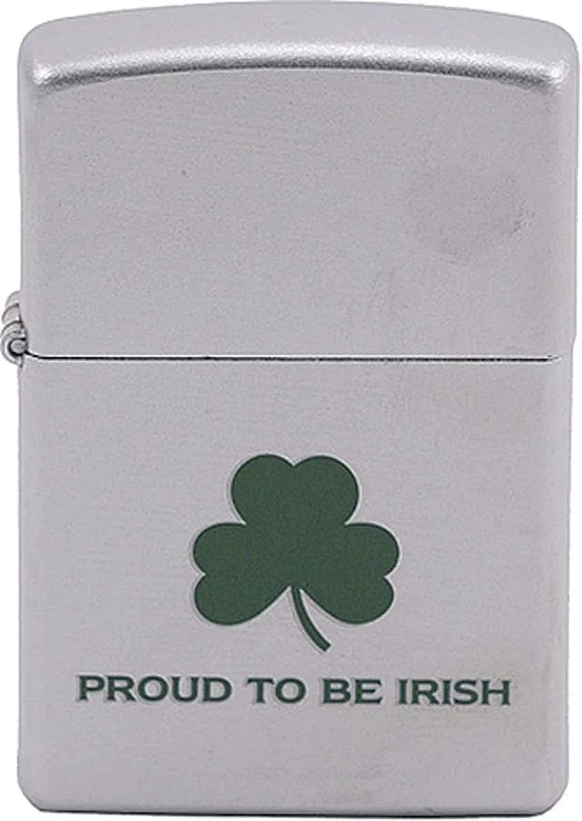 Zippo Lighter- World Country Map Flag Windproof Lighter (Shamrock Clover Z195)