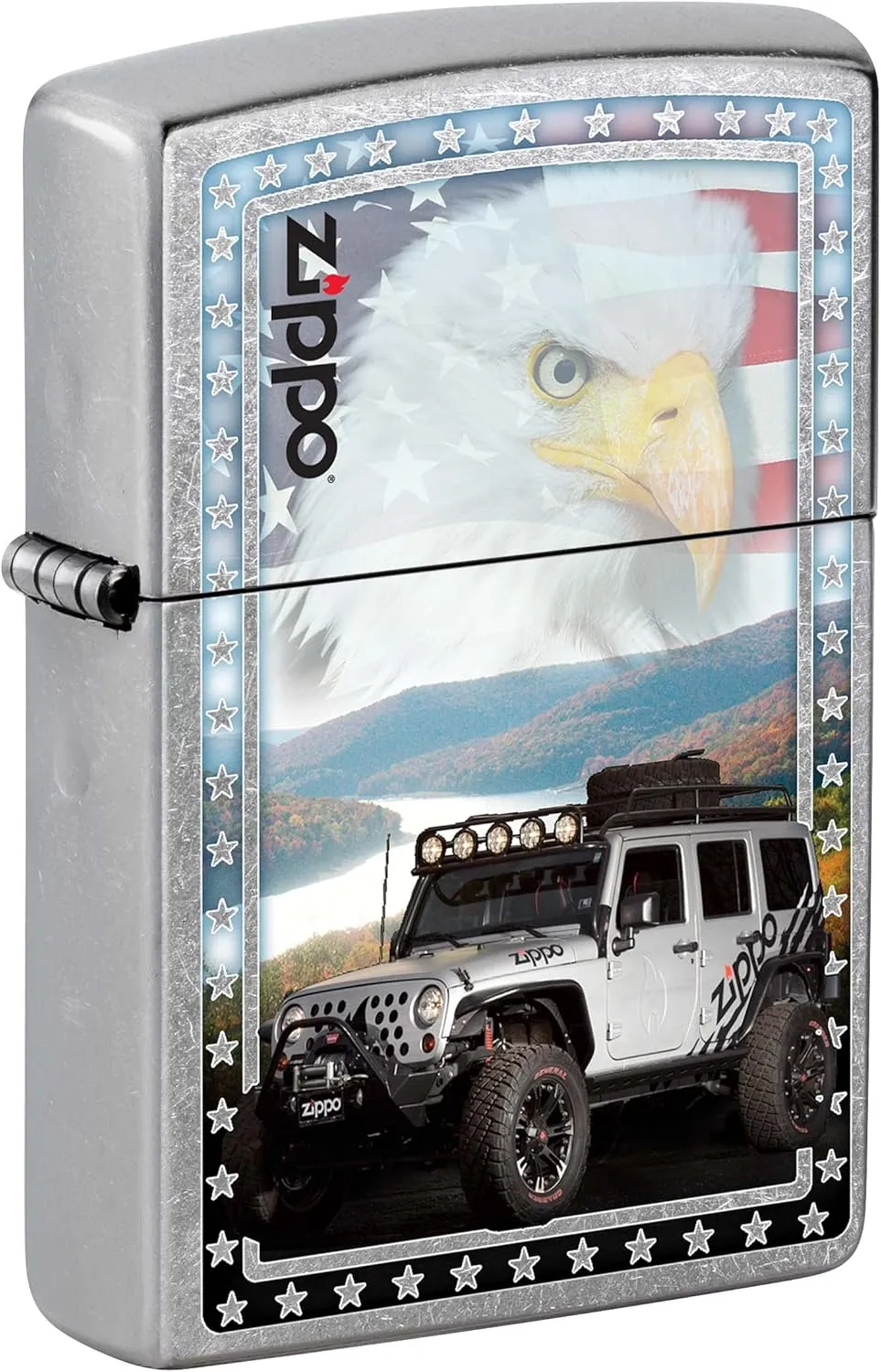 Zippo Lighter, Zippo Truck with American Flag - Street Chrome 80989