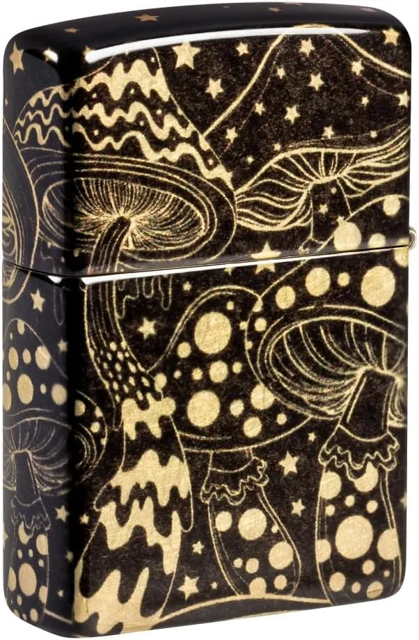 Zippo Mushroom Drift Design 540 Tumbled Brass Pocket Lighter