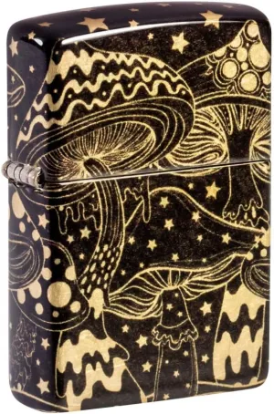 Zippo Mushroom Drift Design 540 Tumbled Brass Pocket Lighter
