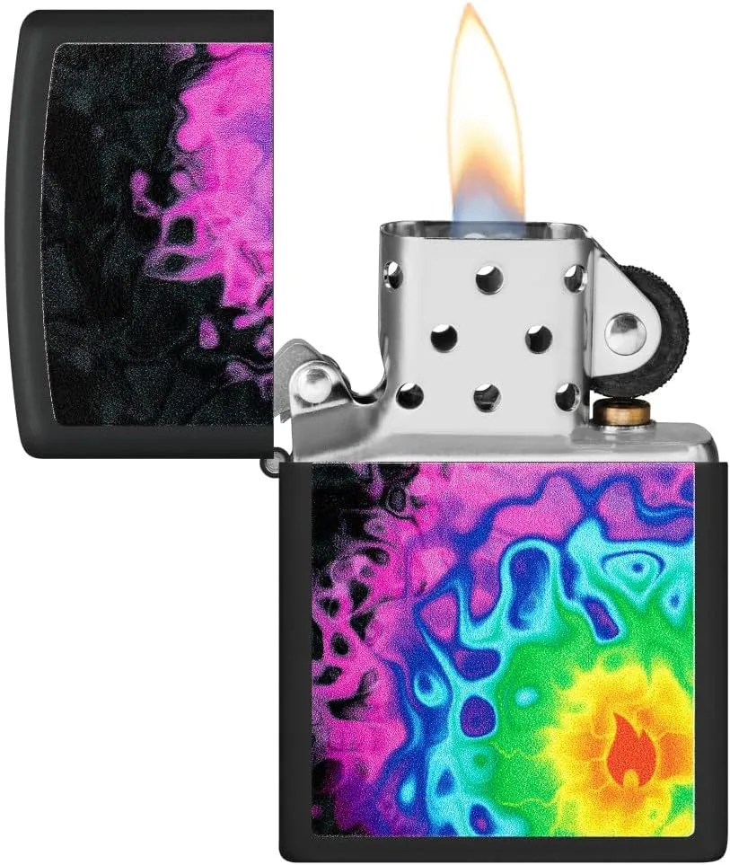 Zippo Pattern Design Black Matte Pocket Lighter