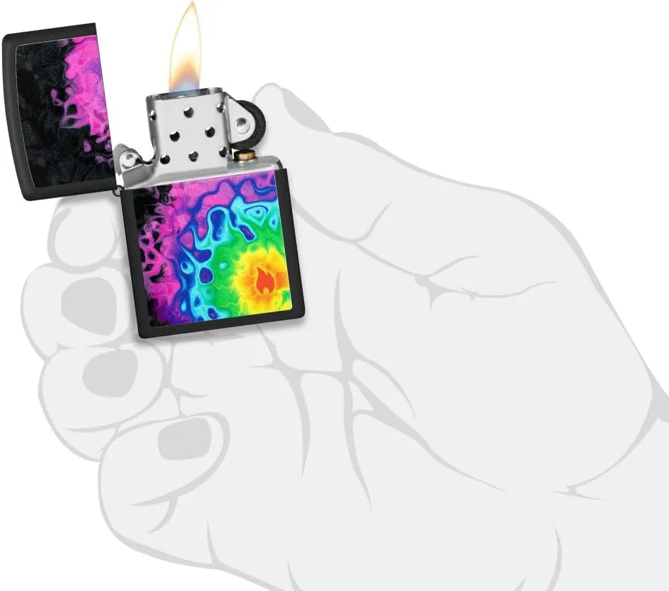 Zippo Pattern Design Black Matte Pocket Lighter