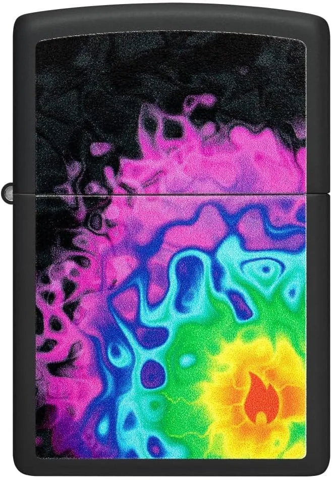 Zippo Pattern Design Black Matte Pocket Lighter