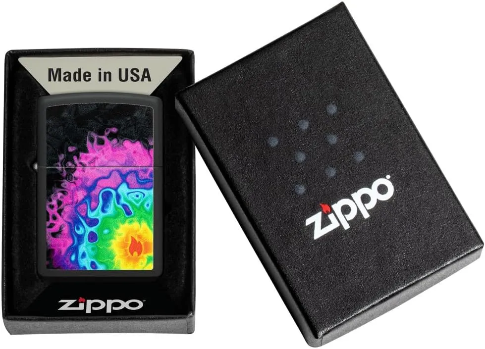 Zippo Pattern Design Black Matte Pocket Lighter
