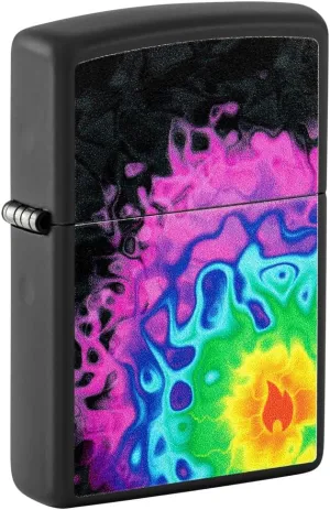 Zippo Pattern Design Black Matte Pocket Lighter