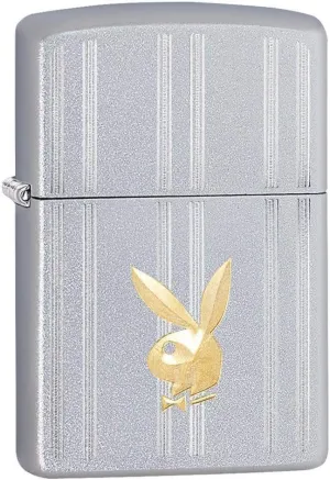 Zippo Playboy Satin Chrome Pocket Lighter