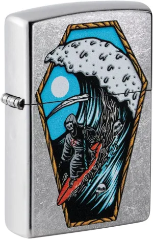 Zippo Reaper Surfer Design Street Chrome Pocket Lighter