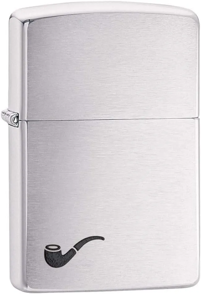 Zippo Unisex-Adult Pipe Lighter, Brushed Chrome Black Pipe, One Size