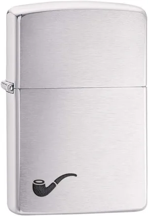 Zippo Unisex-Adult Pipe Lighter, Brushed Chrome Black Pipe, One Size