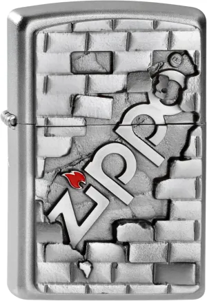 Zippo Windproof Lighter|Metal Long Lasting Zippo Lighter|Best with Zippo Lighter Fluid|Refillable Lighter| Perfect for Cigarettes Cigars Candles|Pocket Lighter Fire Starter|Zippo Wall Emblem