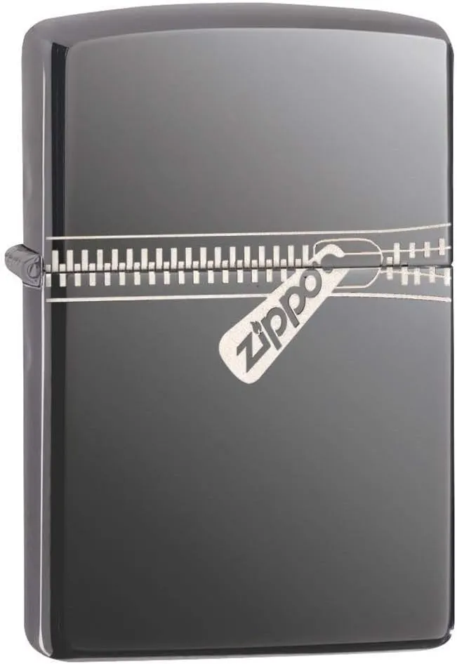 Zippo Zipper Pocket Lighter, Black Ice