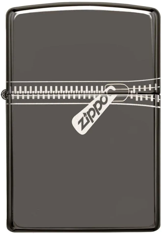 Zippo Zipper Pocket Lighter, Black Ice