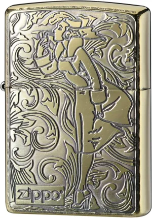 Zippo Zippo Windproof, Brass, Double-Sided Processing, Arabesque, Gold with Special Sticker