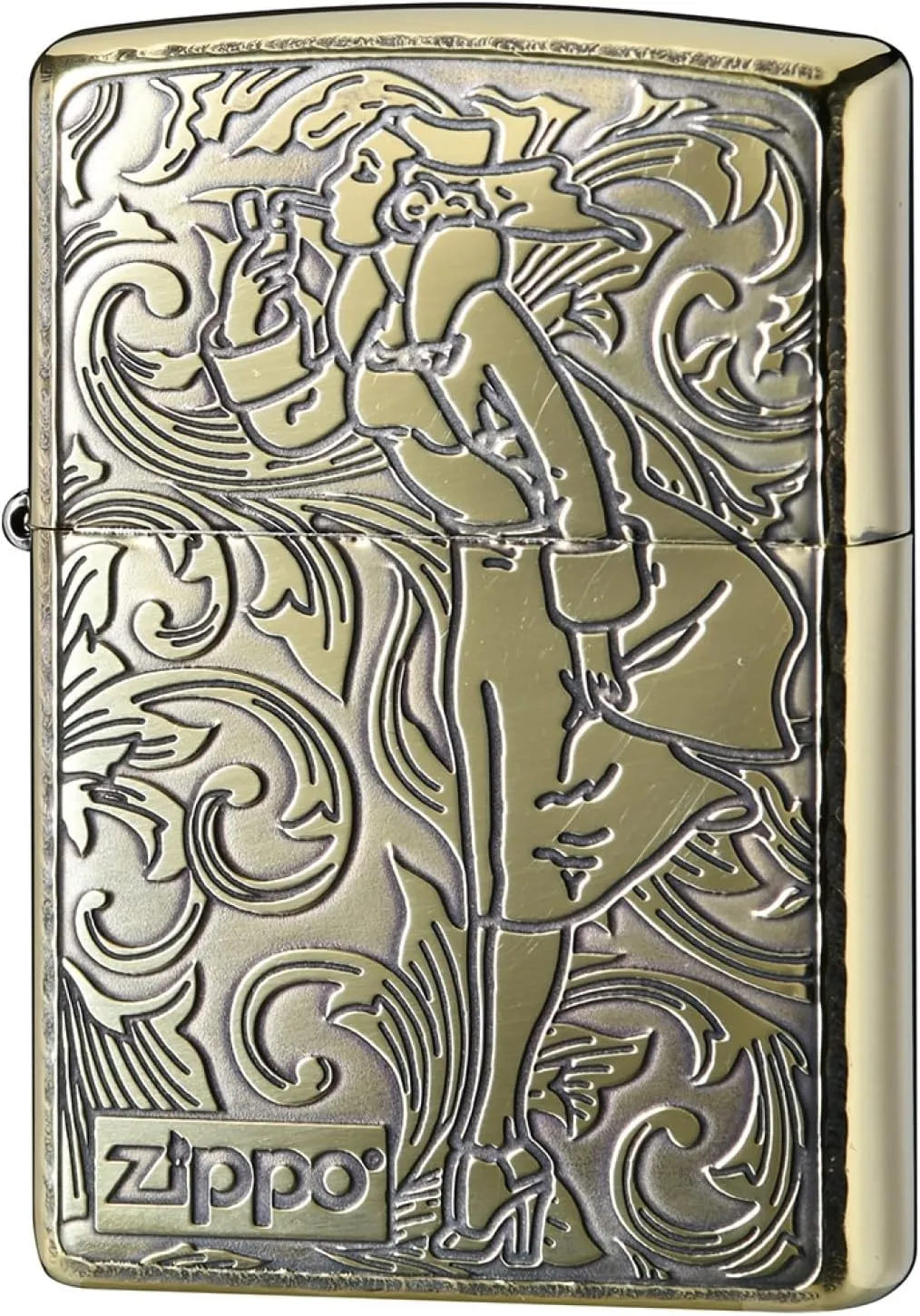 Zippo Zippo Windproof, Brass, Double-Sided Processing, Arabesque, Gold with Special Sticker