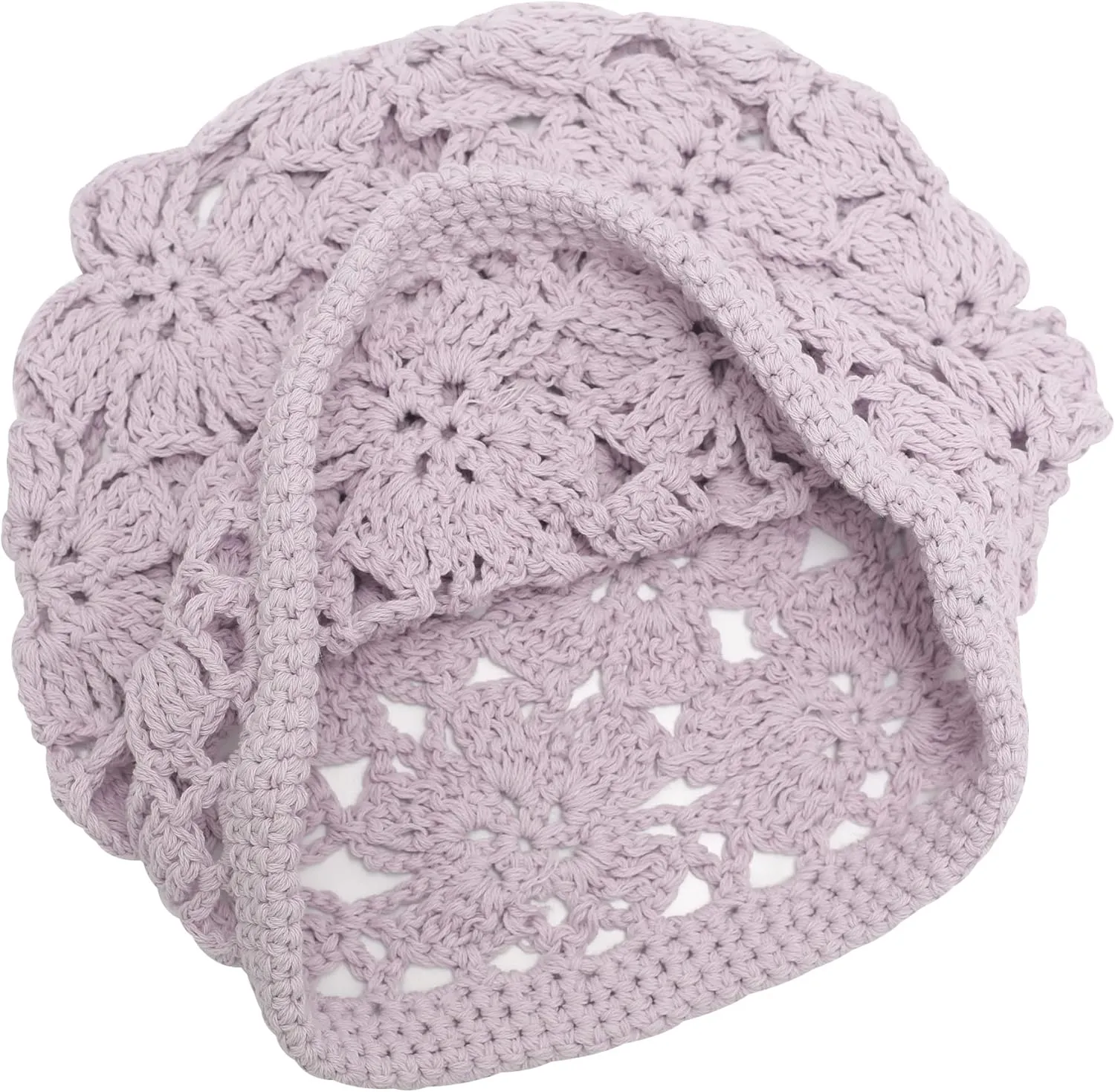 ZLYC Women Cotton Crochet Slouchy Beanie Hat Handmade Knit Summer Skull Cap