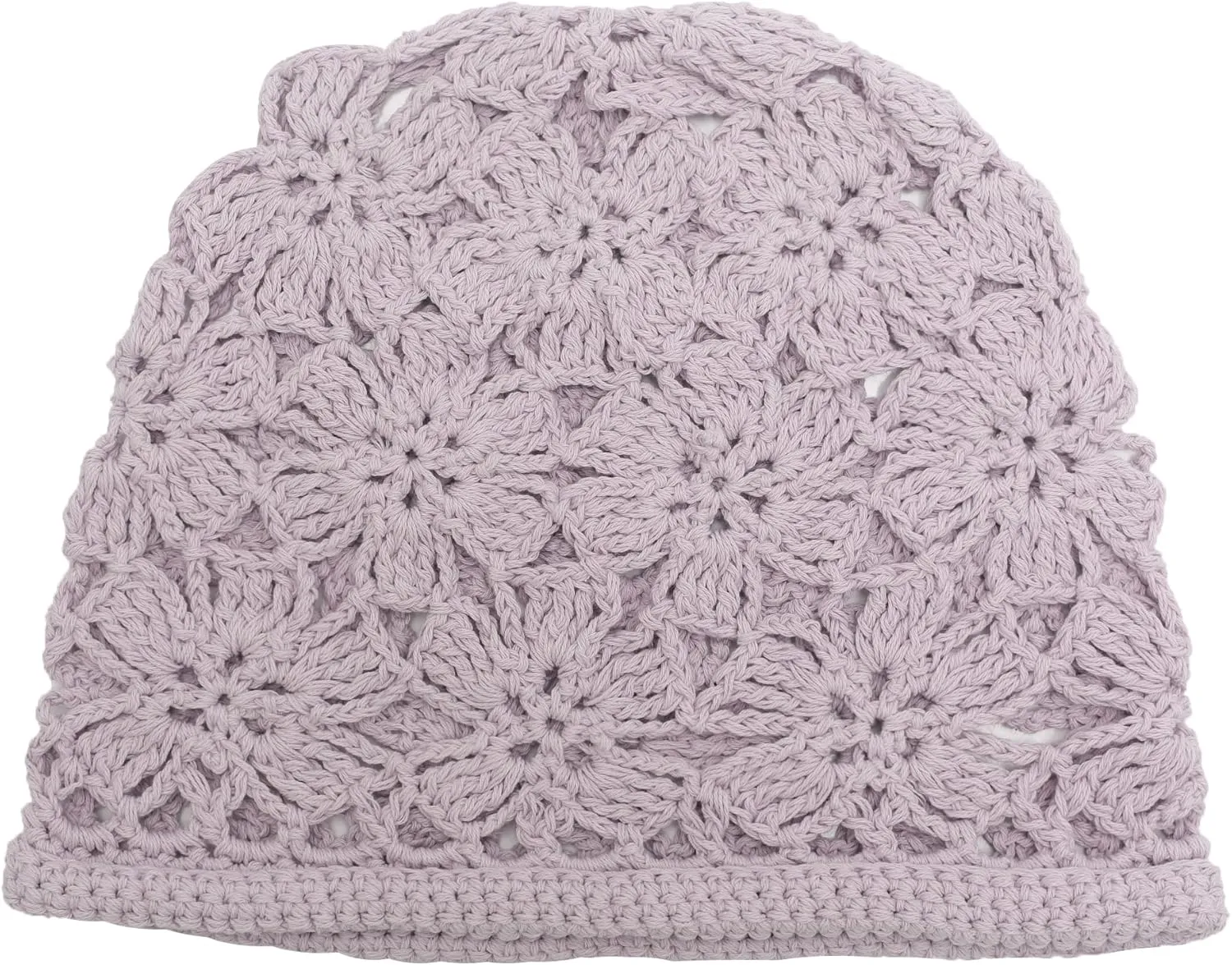 ZLYC Women Cotton Crochet Slouchy Beanie Hat Handmade Knit Summer Skull Cap