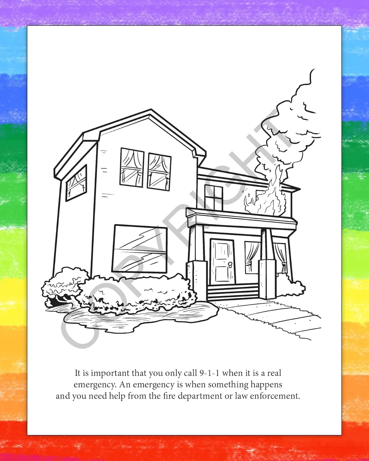 ZOCO – Learn About 911 – Coloring & Activity Books (25 Bulk Pack, Without Crayons) – EMT, EMS Dispatcher, Police, Sheriff, Fire Department Handout for Kids