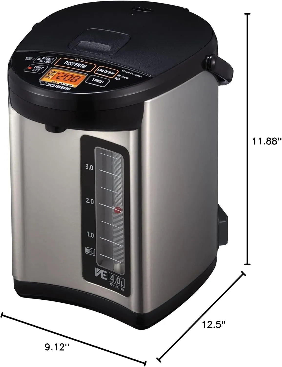 Zojirushi Water Boiler and Warmer 4.0-Liter (Stainless Black)