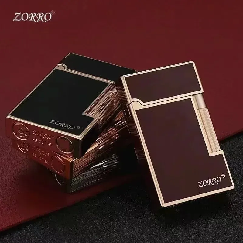ZORRO 612 Refillable Kerosene Lighter – Side Wheel Flint Ignition with Stylish Shell Design and Windproof Flame Performance Silver(Shell)