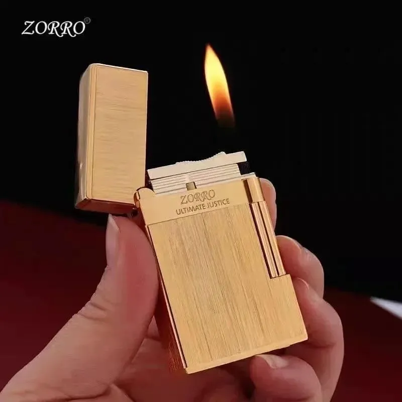 ZORRO 612 Refillable Kerosene Lighter – Side Wheel Flint Ignition with Stylish Shell Design and Windproof Flame Performance Silver(Shell)