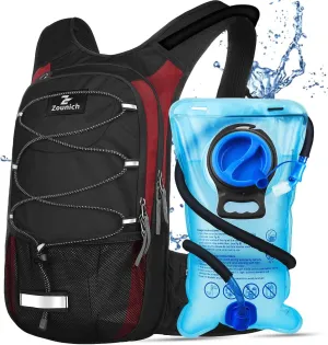 Zounich Hydration Backpack, Breathable Running Backpack with 3L Water Bladder, Large Capacity Hiking Rucksack Outdoors Hydration Bag Pack Perfect for Cycling Camping Fitness Climbing Fits Men & Women