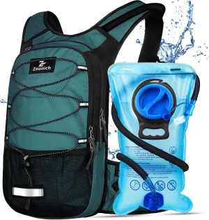 Zounich Hydration Backpack, Breathable Running Backpack with 3L Water Bladder, Large Capacity Hiking Rucksack Outdoors Hydration Bag Pack Perfect for Cycling Camping Fitness Climbing Fits Men & Women