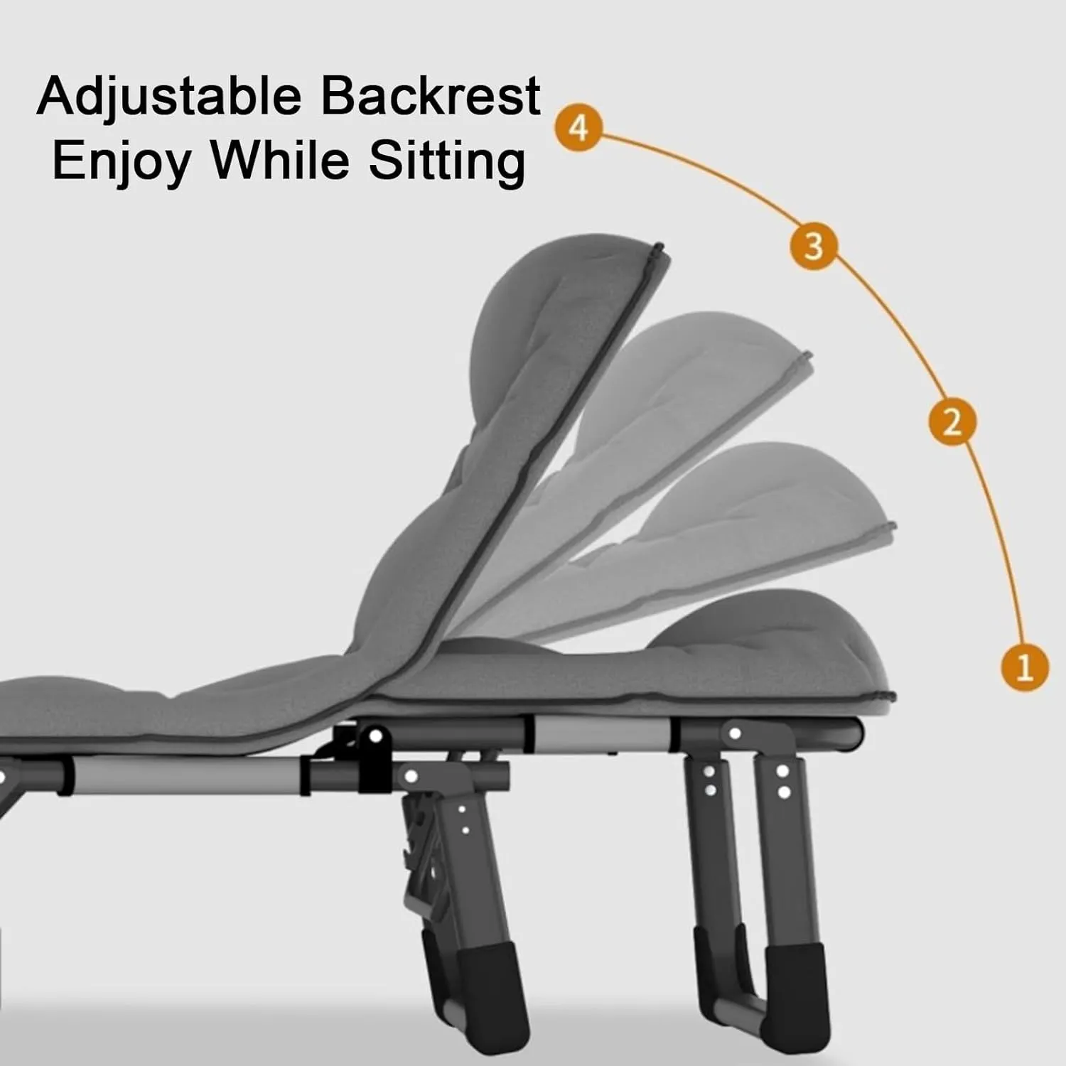 ZTGL B,190x68cm, Portable Sleeping Cot, Camping Cot for Adults, Folding Chaise Lounge Outdoor, Adjustable Lounge Chair, Foldable Camping Cot, Camping Lounge Chair