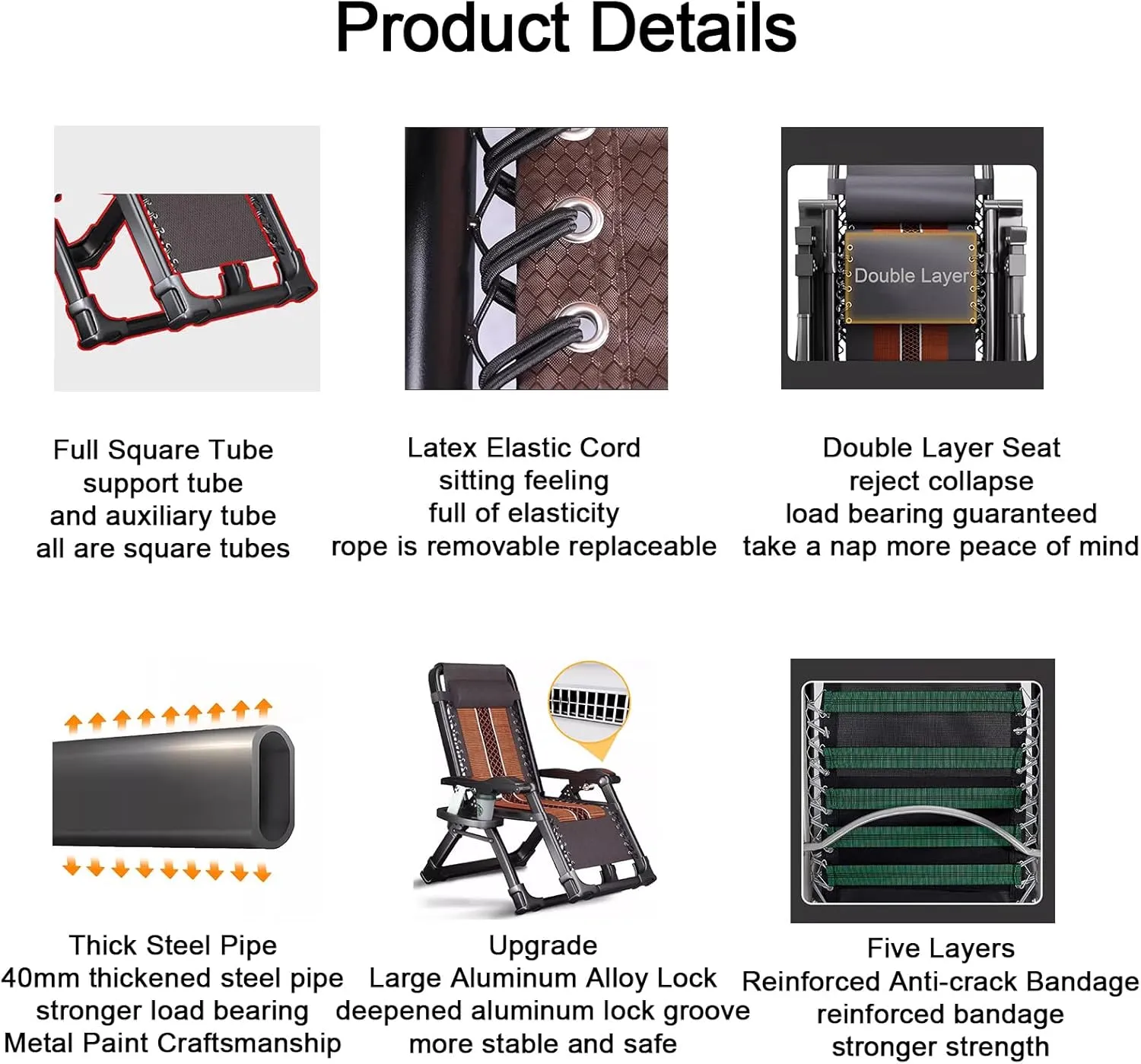 ZTGL C, Folding Camping Cot for Adults, Camping Lounge Chair, Portable and Lightweight Sleeping Bed, Foldable Outdoor Bed, Office Nap Folding Lounge Chairs